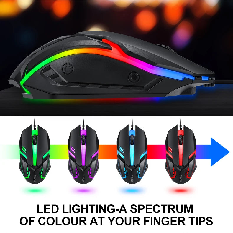 Hot Sale 5 in 1 RGB Light Gaming Combo 104 Keys USB Keyboard with LED Backlit Loudspeaker Headphone Mousepad for Laptop